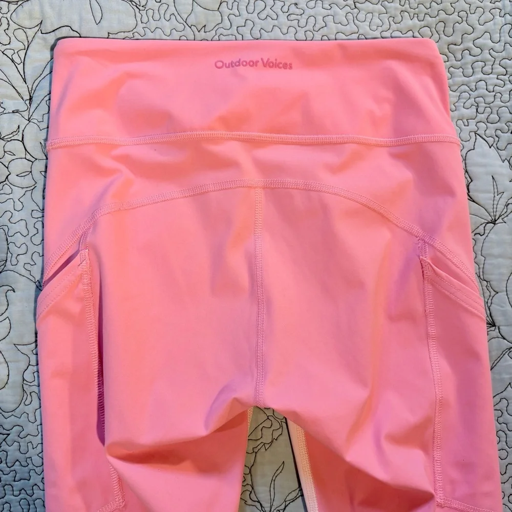OUTDOOR VOICES  Zoom 7/8 Leggings Super Form Cosmos Pink Punch/White Sz S💚